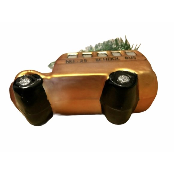 New Christmas Tree Glass Painted Ornament Holiday Yellow School Bus, Teacher - Picture 4 of 10